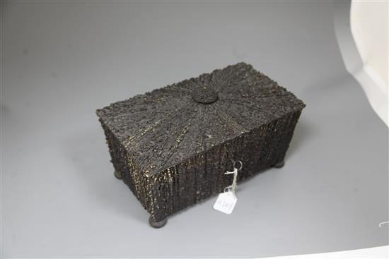 A 19th century Anglo-Indian stag horn tea caddy, 14in.